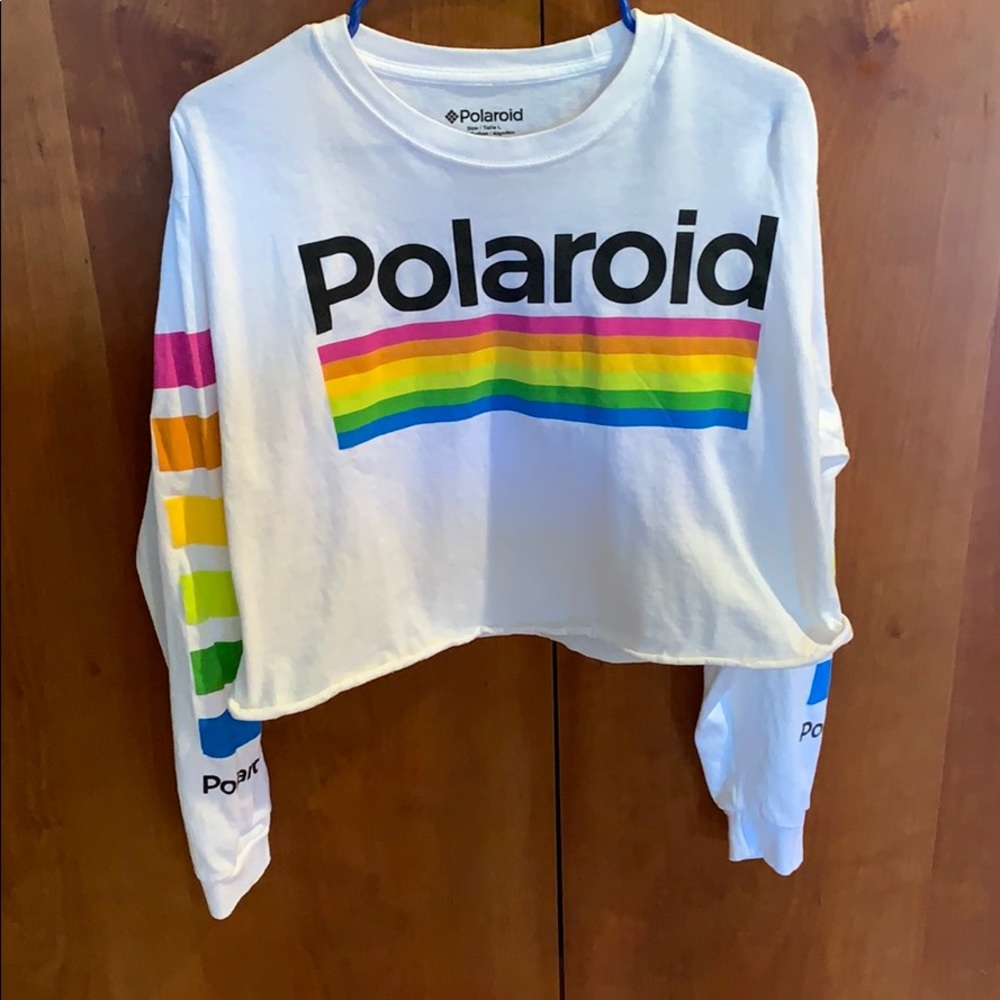 Slightly cropped Polaroid shirt